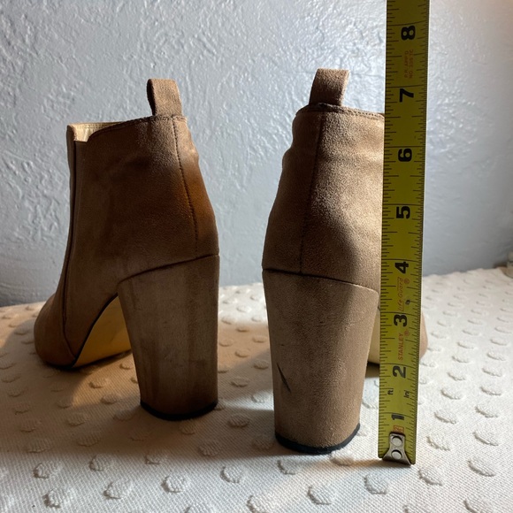 BCBG Maxazria Camel Suede Chunk Heel Booties - Picture 13 of 16
